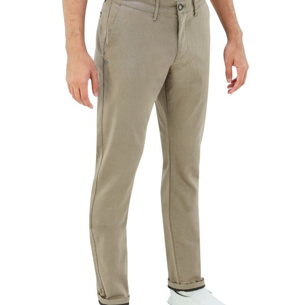 Calça Masculina Ogochi Sarja Slim Fit Esporte Fino Caqui 152